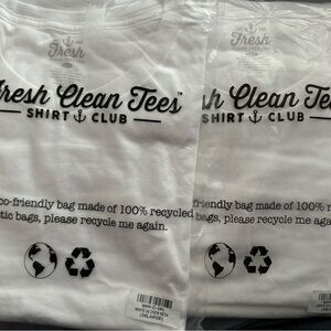 Lot of 2 Brand New Fresh Clean Tees Shirt Club size 3X white crew neck t-shirts